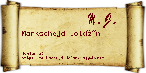 Markschejd Jolán névjegykártya